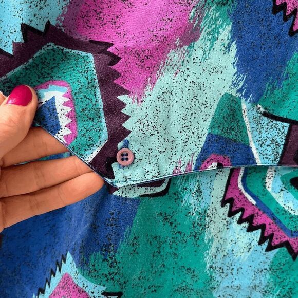 Vintage 80s/90s Wrangler Aztec Button-Up Shirt M Southwestern Cowgirl - Picture 9 of 9